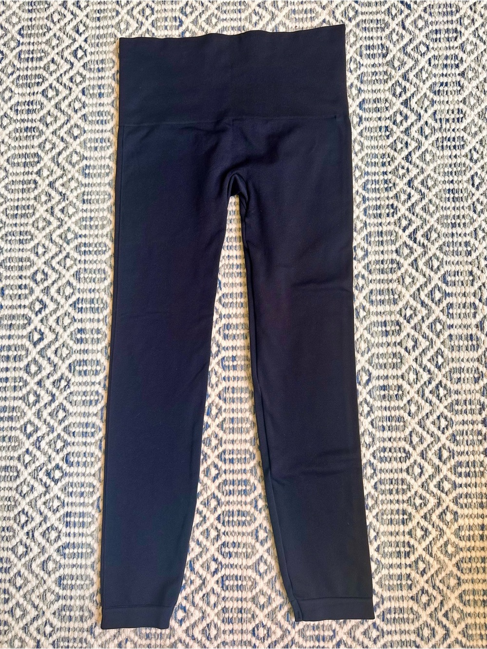 Spanx Compression Leggings Tummy Panel Black XL Shapewear Stretch Activewear